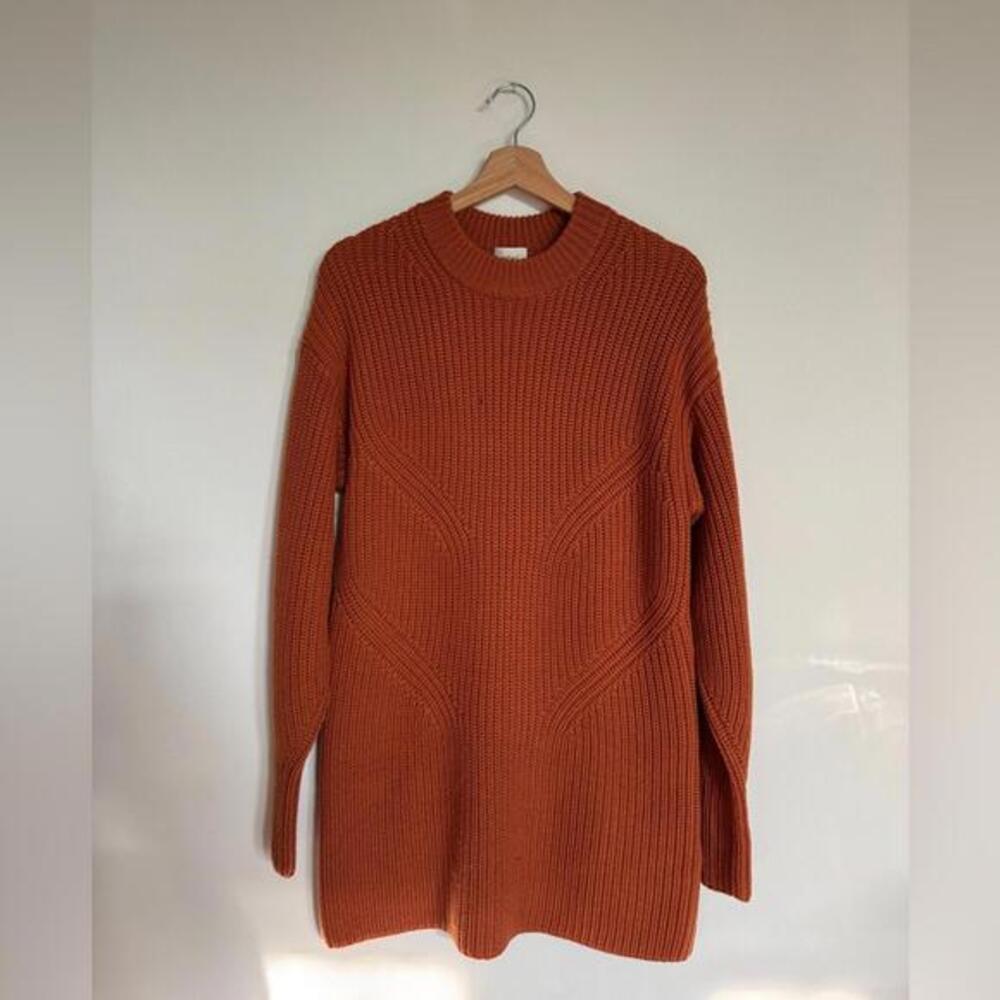 Wilfred Orange Knit Long Sleeve Dress XXS